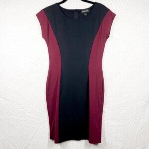 Betabrand‎ Black Red Sheath Olympian Color Block Dress
